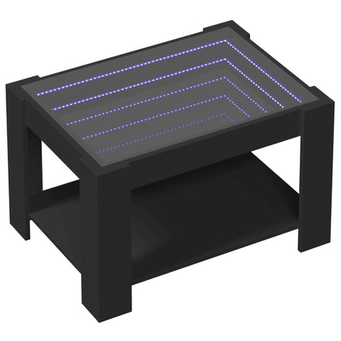 vidaXL LED-Couchtisch Schwarz 73x53x45 cm Holzwerkstoff