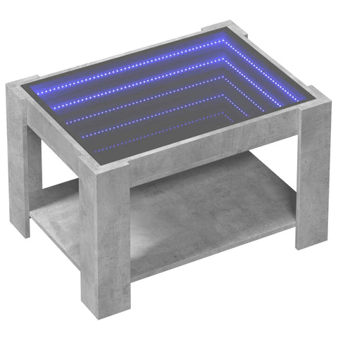 vidaXL LED-Couchtisch Betongrau 73x53x45 cm Holzwerkstoff