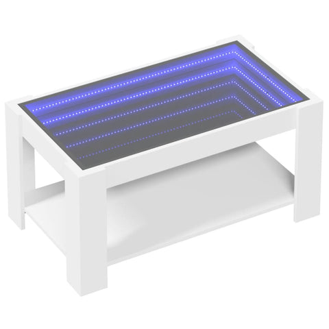 vidaXL LED-Couchtisch Weiß 93x53x45 cm Holzwerkstoff