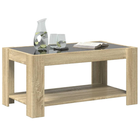 vidaXL LED-Couchtisch Sonoma Eiche 93x53x45 cm Holzwerkstoff