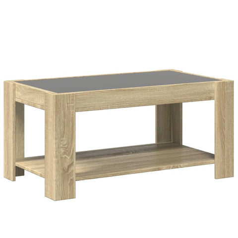 vidaXL LED-Couchtisch Sonoma Eiche 93x53x45 cm Holzwerkstoff