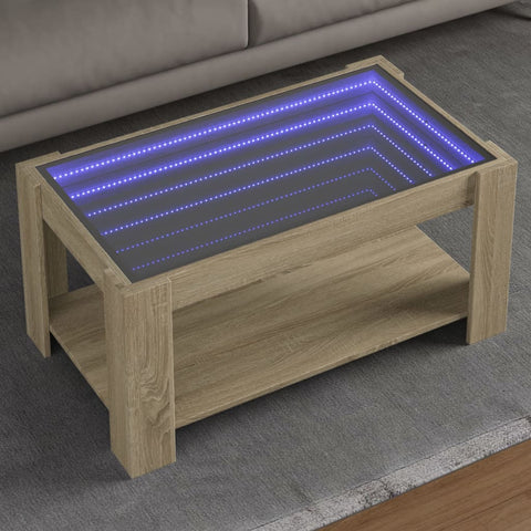 vidaXL LED-Couchtisch Sonoma Eiche 93x53x45 cm Holzwerkstoff