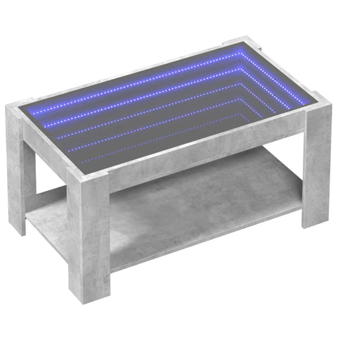 vidaXL LED-Couchtisch Betongrau 93x53x45 cm Holzwerkstoff