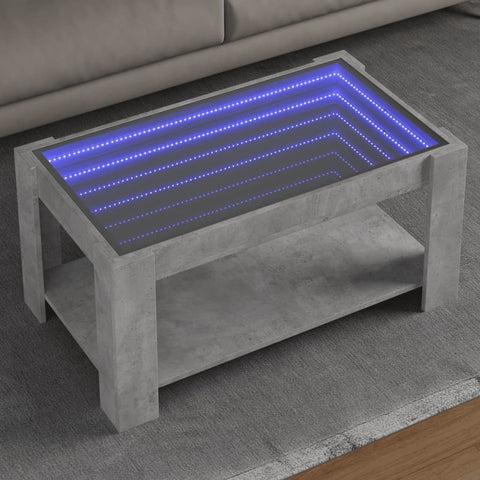 vidaXL LED-Couchtisch Betongrau 93x53x45 cm Holzwerkstoff