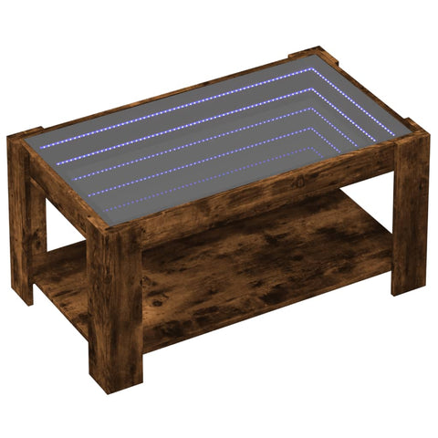 vidaXL LED-Couchtisch Räuchereiche 93x53x45 cm Holzwerkstoff