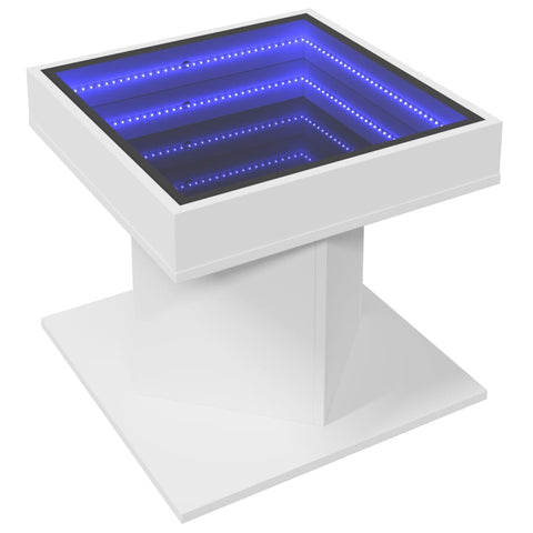 vidaXL LED-Couchtisch Weiß 50x50x45 cm Holzwerkstoff