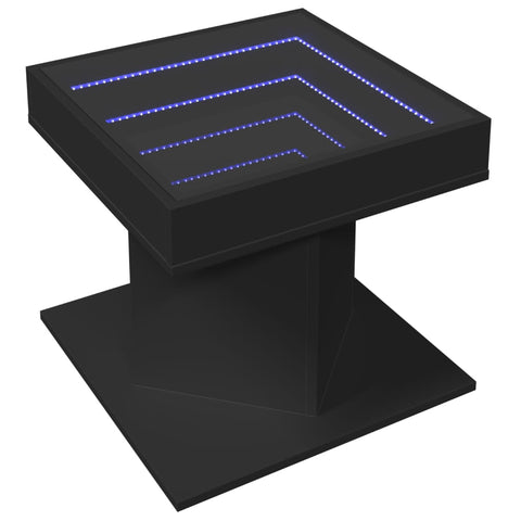 vidaXL LED-Couchtisch Schwarz 50x50x45 cm Holzwerkstoff