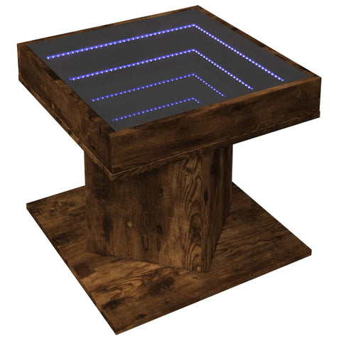 vidaXL LED-Couchtisch Räuchereiche 50x50x45 cm Holzwerkstoff