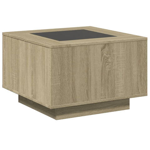 vidaXL LED-Couchtisch Sonoma-Eiche 60x60x40 cm Holzwerkstoff