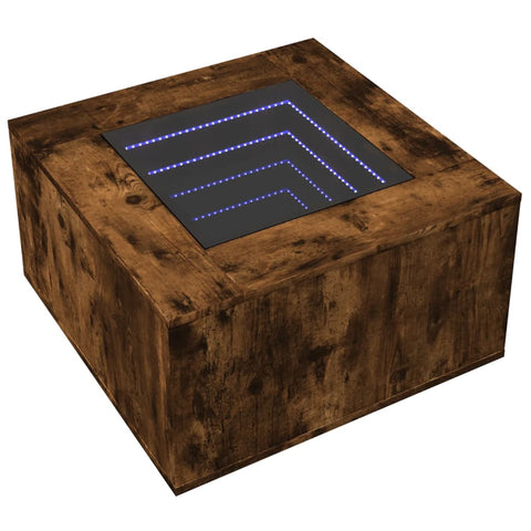 vidaXL LED-Couchtisch Räuchereiche 60x60x40 cm Holzwerkstoff