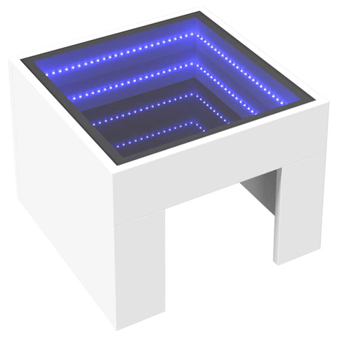 vidaXL Couchtisch mit Infinity-LED Weiß 40x40x30 cm