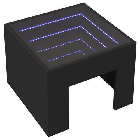 vidaXL Couchtisch mit Infinity-LED Schwarz 40x40x30 cm