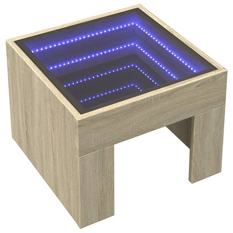 vidaXL Couchtisch mit Infinity-LED Sonoma-Eiche 40x40x30 cm