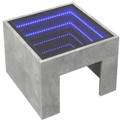 vidaXL Couchtisch mit Infinity-LED Betongrau 40x40x30 cm