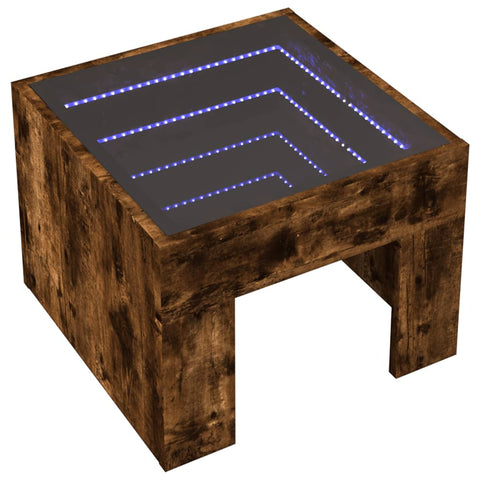 vidaXL Couchtisch mit Infinity-LED Räuchereiche 40x40x30 cm