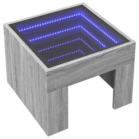 vidaXL Couchtisch mit Infinity-LED Grau Sonoma 40x40x30 cm