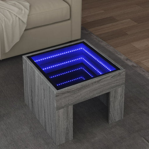 vidaXL Couchtisch mit Infinity-LED Grau Sonoma 40x40x30 cm