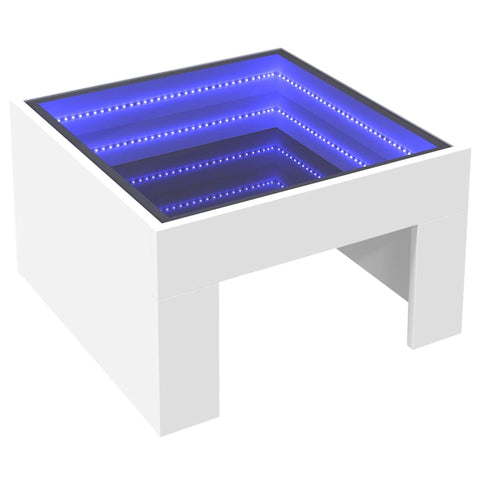 vidaXL Couchtisch mit Infinity-LED Weiß 50x50x30 cm