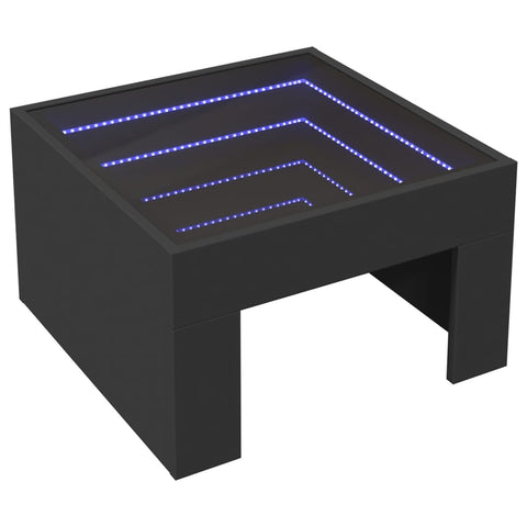 vidaXL Couchtisch mit Infinity-LED Schwarz 50x50x30 cm