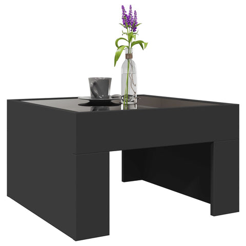 vidaXL Couchtisch mit Infinity-LED Schwarz 50x50x30 cm