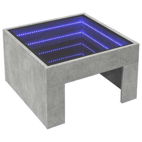 vidaXL Couchtisch mit Infinity-LED Betongrau 50x50x30 cm