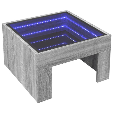 vidaXL Couchtisch mit Infinity-LED Grau Sonoma 50x50x30 cm