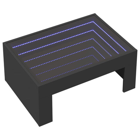 vidaXL Couchtisch mit Infinity-LED Schwarz 70x50x30 cm