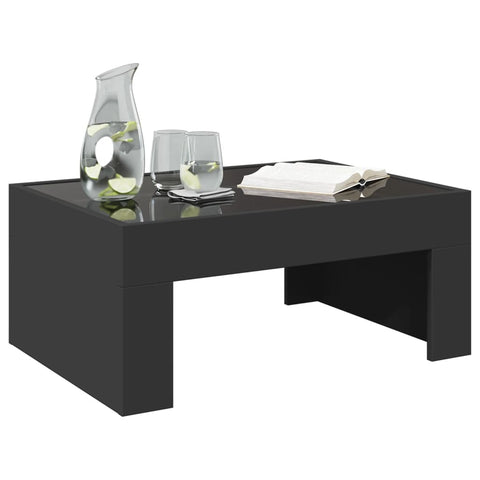 vidaXL Couchtisch mit Infinity-LED Schwarz 70x50x30 cm