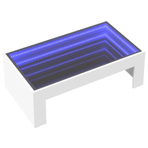 vidaXL Couchtisch mit Infinity-LED Weiß 90x50x30 cm