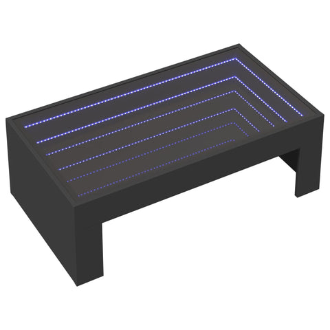 vidaXL Couchtisch mit Infinity-LED Schwarz 90x50x30 cm