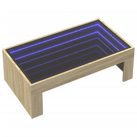 vidaXL Couchtisch mit Infinity-LED Sonoma-Eiche 90x50x30 cm