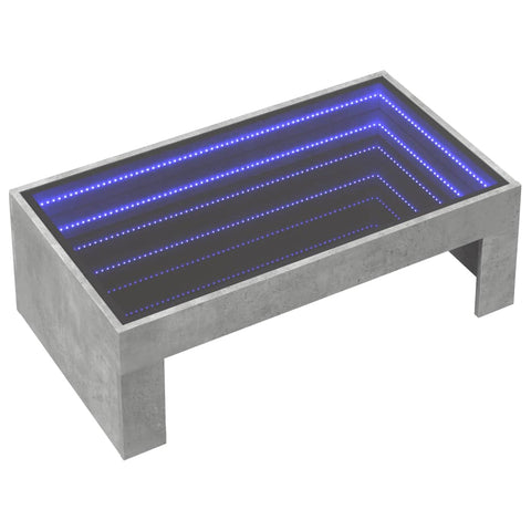 vidaXL Couchtisch mit Infinity-LED Betongrau 90x50x30 cm