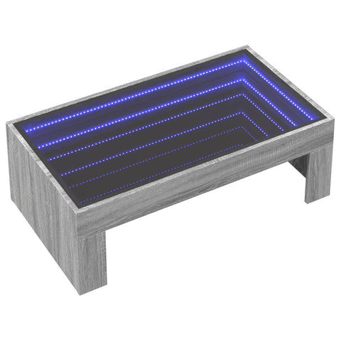 vidaXL Couchtisch mit Infinity-LED Grau Sonoma 90x50x30 cm