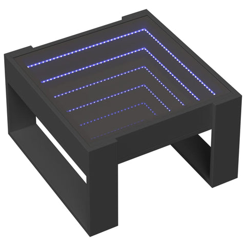 vidaXL Couchtisch mit Infinity-LED Schwarz 50x53x30 cm