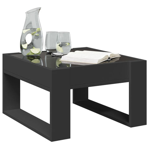 vidaXL Couchtisch mit Infinity-LED Schwarz 50x53x30 cm