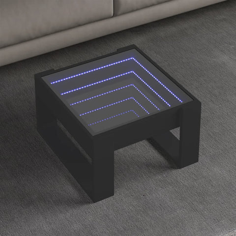 vidaXL Couchtisch mit Infinity-LED Schwarz 50x53x30 cm