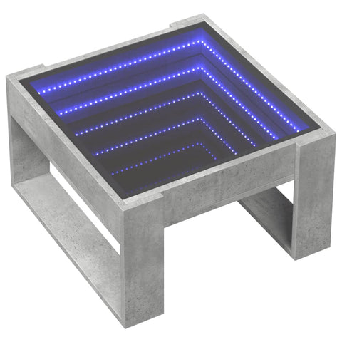 vidaXL Couchtisch mit Infinity-LED Betongrau 50x53x30 cm