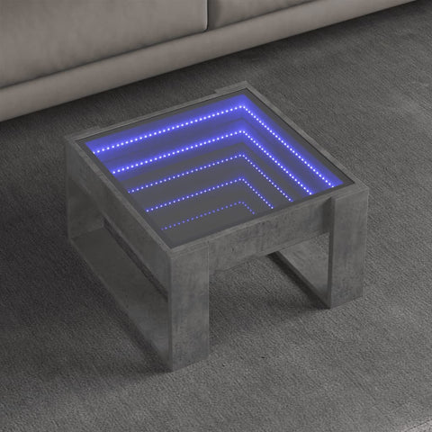 vidaXL Couchtisch mit Infinity-LED Betongrau 50x53x30 cm