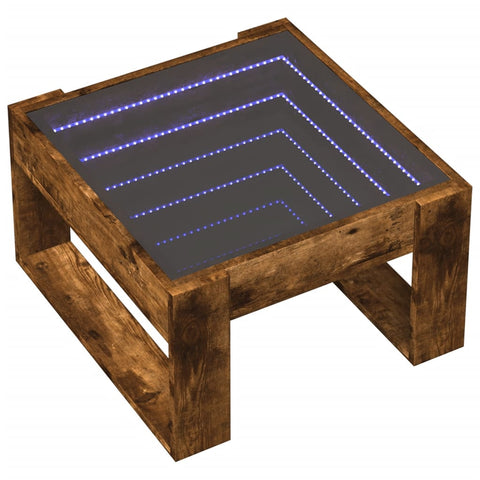 vidaXL Couchtisch mit Infinity-LED Räuchereiche 50x53x30 cm