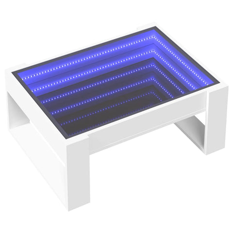 vidaXL Couchtisch mit Infinity-LED Weiß 70x53x30 cm