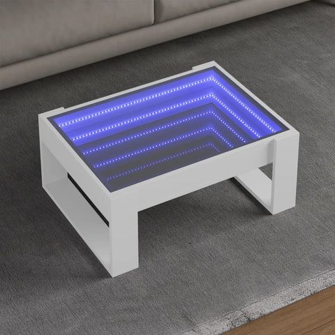 vidaXL Couchtisch mit Infinity-LED Weiß 70x53x30 cm