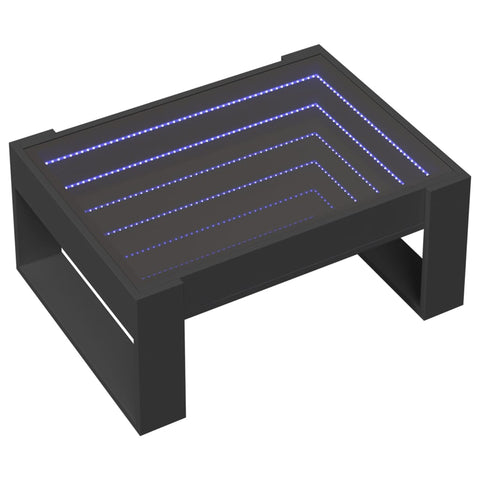 vidaXL Couchtisch mit Infinity-LED Schwarz 70x53x30 cm