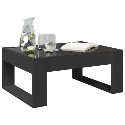 vidaXL Couchtisch mit Infinity-LED Schwarz 70x53x30 cm