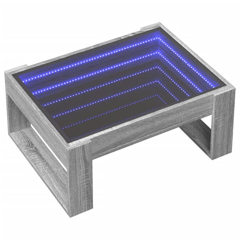 vidaXL Couchtisch mit Infinity-LED Grau Sonoma 70x53x30 cm