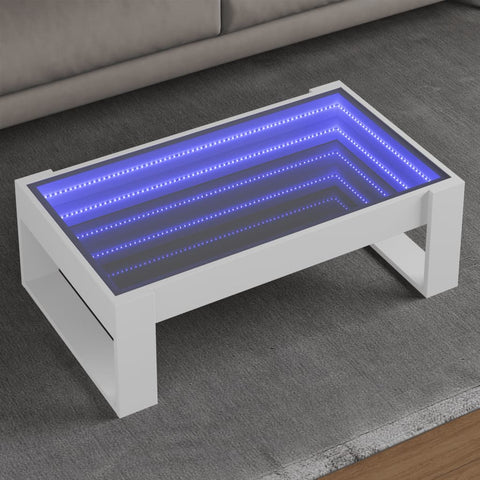 vidaXL Couchtisch mit Infinity-LED Weiß 90x53x30 cm