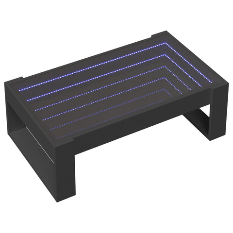 vidaXL Couchtisch mit Infinity-LED Schwarz 90x53x30 cm