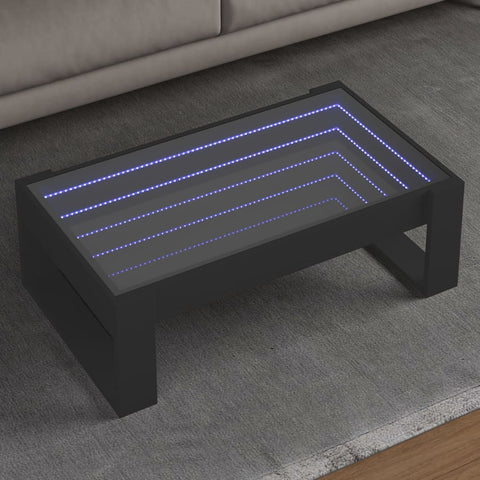 vidaXL Couchtisch mit Infinity-LED Schwarz 90x53x30 cm