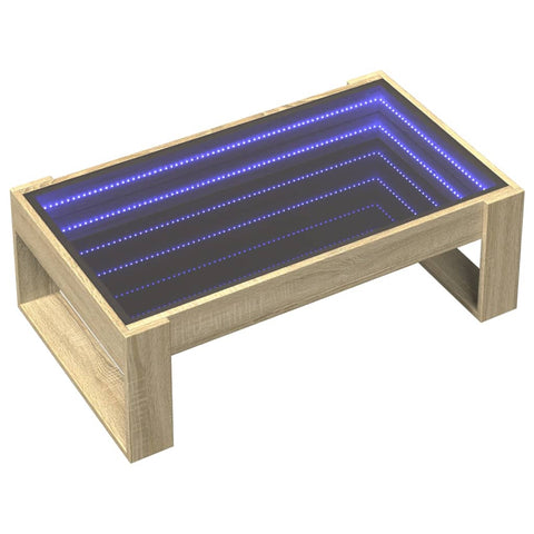 vidaXL Couchtisch mit Infinity-LED Sonoma-Eiche 90x53x30 cm