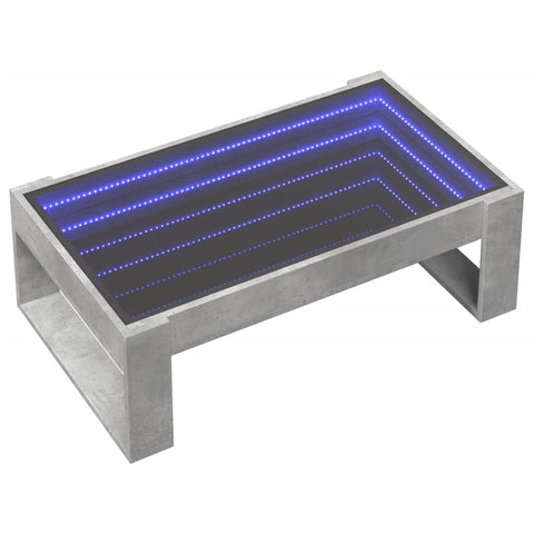 vidaXL Couchtisch mit Infinity-LED Betongrau 90x53x30 cm