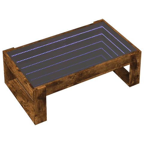 vidaXL Couchtisch mit Infinity-LED Räuchereiche 90x53x30 cm